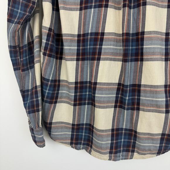 H&M L.OG.G. Womens Long Sleeve Button-Up Casual Purple/Blue/Cream Plaid Shirt 8 - Picture 7 of 11